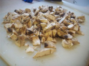 Mushrooms, happy to find a home in the sauce rather than in the trash.